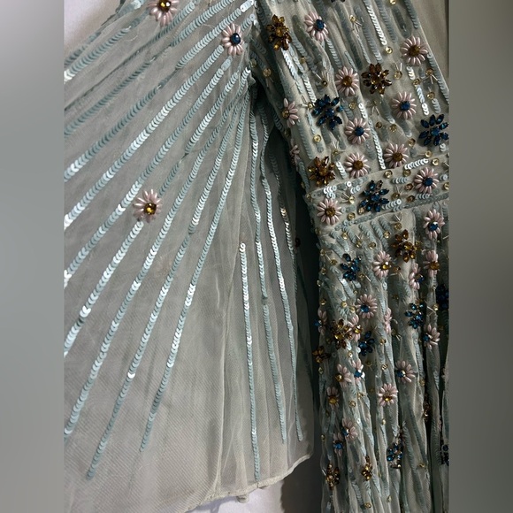 Mac Duggal 93838 NWT One of A kind Blue MIDI Dress - Picture 4 of 5